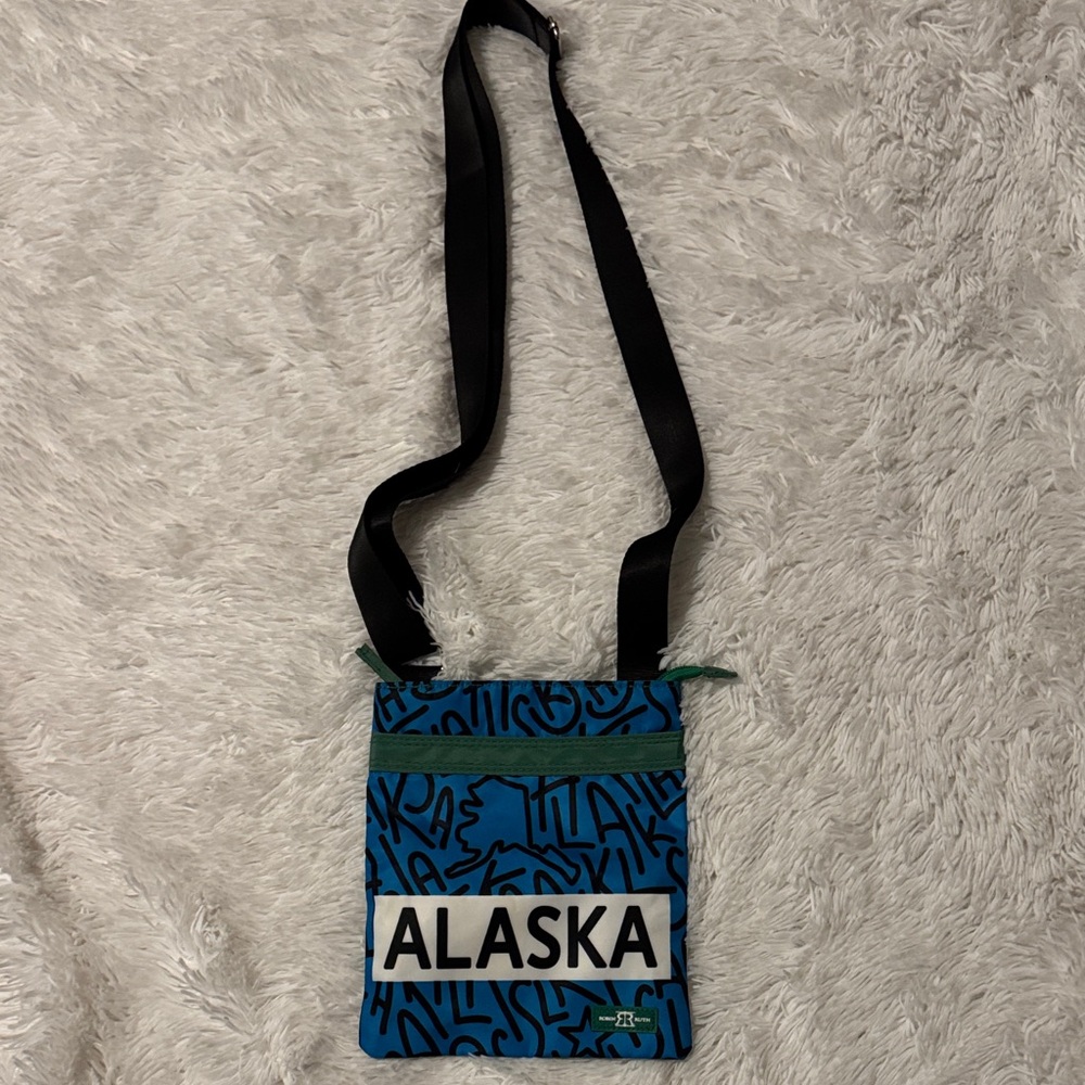 Robin Ruth Blue and Green Alaska Travel Crossbody Bag Wide Adjustable Strap